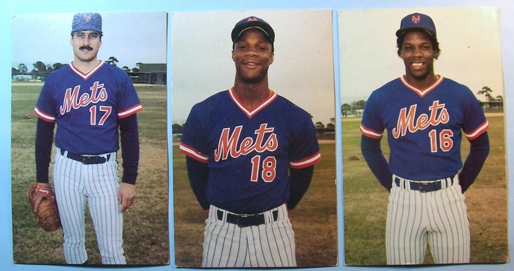 3 New York METS Postcards, Keith Hernandez,D. Strawberry & Doc Gooden Original